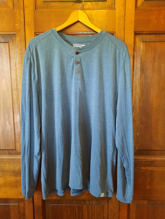 Fair Harbor Other - Fair Harbor Sun Protection UPF 50+ Dusty Blue Long Sleeve Henley T-shirt Size 2X